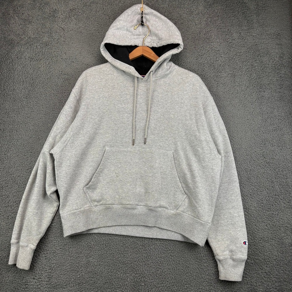 Champion Mens Athleticwear Hoodie Gray Large Pullover Fleece Sweatshirt